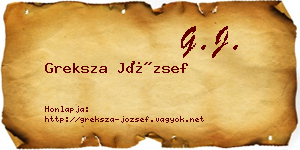 Greksza József névjegykártya